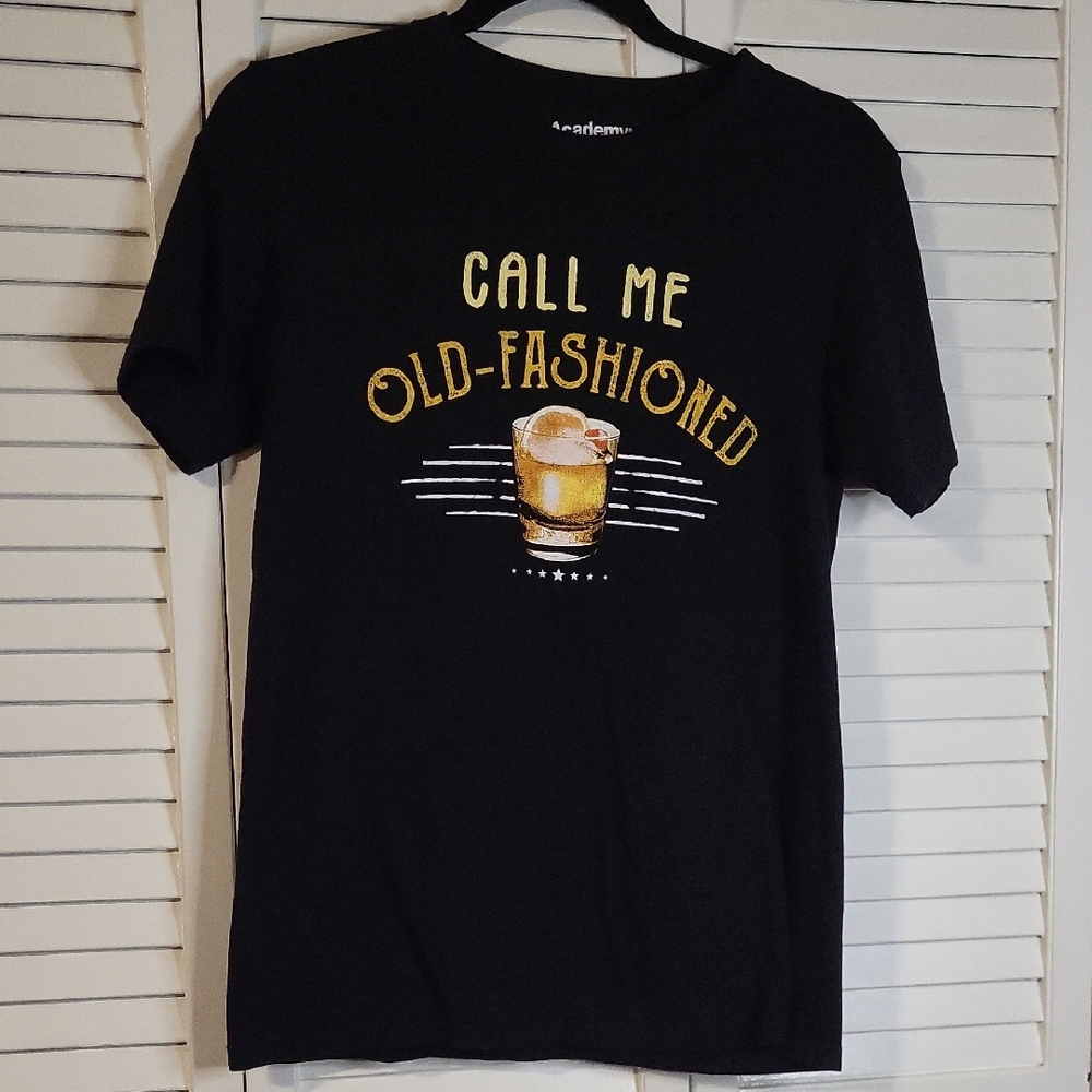 The Academy Brand Black Tee with Gold Graphic